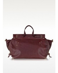 Jerome Dreyfuss Carlos Burgundy Leather Tote