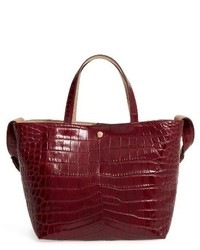 Elizabeth and James Eloise Croc Embossed Leather Tote Red