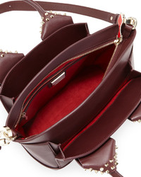 Christian Louboutin Eloise Small Leather Spike Tote Bag Bordeaux