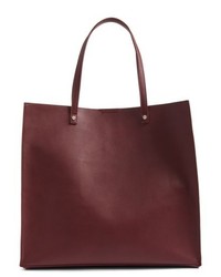 Faux Leather Tote Burgundy