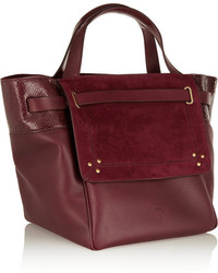 Jerome Dreyfuss Jrme Dreyfuss Vladimir Snake Trimmed Leather And Suede Tote