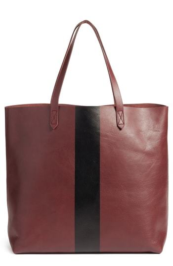 Madewell Paint Stripe Transport Leather Tote 188 Nordstrom