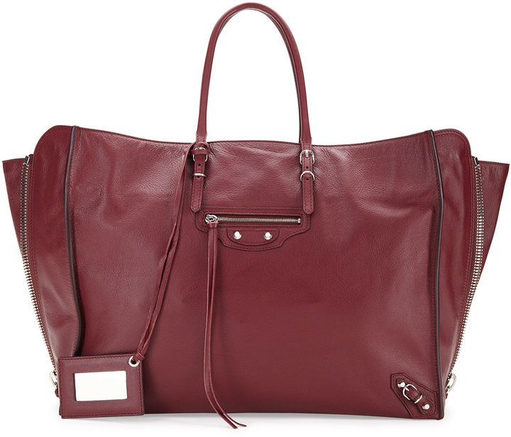 Balenciaga - Papier A4 Leather Zip Around Bag Red