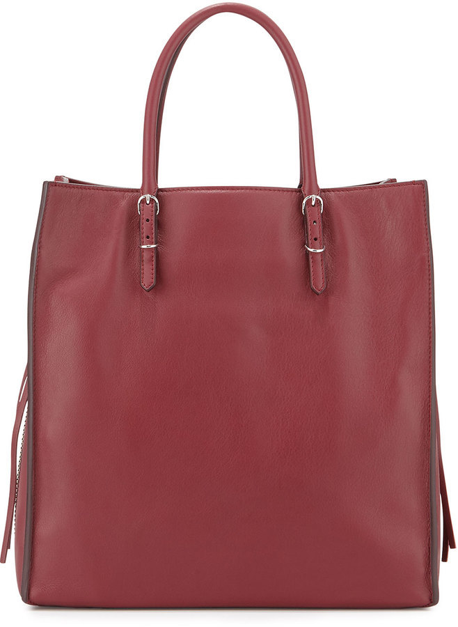 Papier leather tote Balenciaga Burgundy in Leather - 34172356