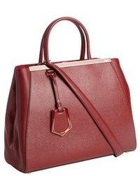 Fendi Red Calf Leather 2jours Tote Bag