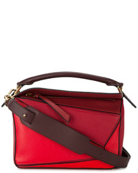 Loewe Small Red Puzzle Tote Bag