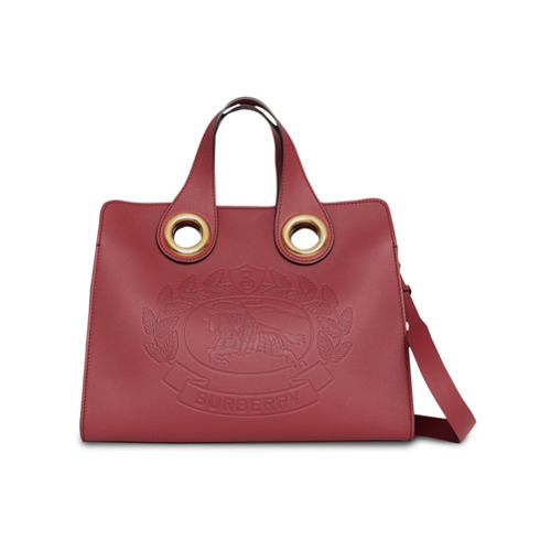 Burberry Embossed Crest Leather Tote