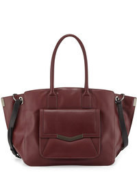 Brian Atwood Times Arrow Jo Leather Tote Bag Burgundy