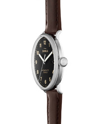 Shinola 43mm Canfield Leather Strap Watch Red