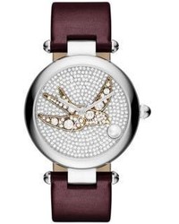 Marc Jacobs Dotty Sparrow Crystal Stainless Steel Leather Strap Watch
