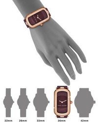 Marc Jacobs Monogram Rose Goldtone Stainless Steel Leather Strap Watch