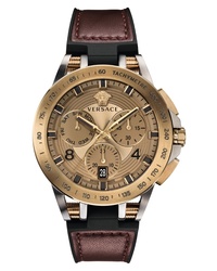 Versace Sport Tech Chronograph Leather Watch