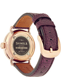 Shinola The Runwell 36mm Pvd Rose Gold Plated And Pebble Grain Leather Watch