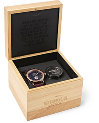 Shinola The Runwell 41mm Pvd Rose Gold Plated And Pebble Grain Leather Watch