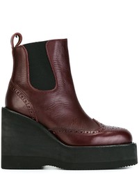 Sacai Perforated Wedge Ankle Boots