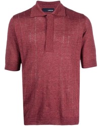 Lardini Mlange Effect Linen Polo Shirt
