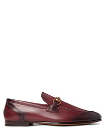 Gucci Horsebit Burnished Leather Loafers