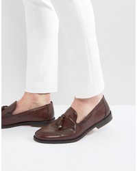 Asos Loafers In Burgundy With Charm Detail