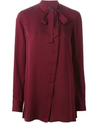 Theory Band Collar Bow Blouse