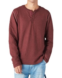 Lucky Brand Duofold Cotton Henley In Burgundy At Nordstrom