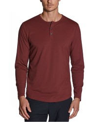 CUTS CLOTHING Fit Long Sleeve Henley In Cabernet At Nordstrom