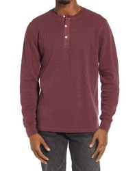 The Normal Brand Vintage Wash Thermal Long Sleeve Cotton Henley