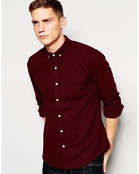 Asos Brand Shirt In Wool Mix With Long Sleeves