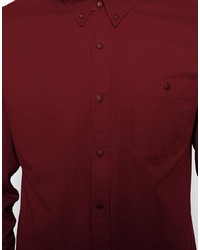 Asos Brand Twill Shirt In Long Sleeve