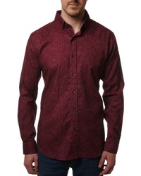 Robert Graham Fit Tweed Print Cotton Button Up Shirt