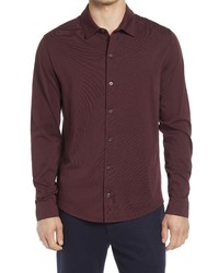 Vince Pima Cotton Button Up Shirt In Curtain Merlot At Nordstrom