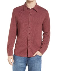 The Normal Brand Puremeso Acid Wash Knit Button Up Shirt In Wine At Nordstrom