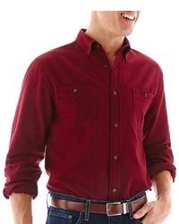 jcpenney St Johns Bay Long Sleeve Solid Flannel Shirt