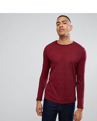 ASOS DESIGN Asos T Sleeve T Shirt In Heavy Twisted Jersey With Roll Sleeve In Oxblood