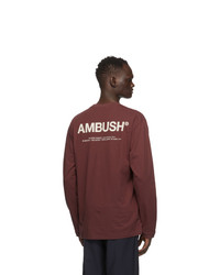 Ambush Burgundy Xl Logo Long Sleeve T Shirt