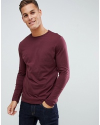 ASOS DESIGN Long Sleeve T Shirt With Crew Neck In Red