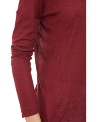 Barneys New York Slub Jersey Long Sleeve T Shirt Red