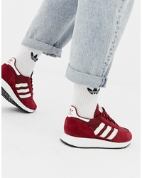 adidas Originals Burgundy And White Forest Grove Trainers