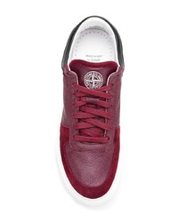 Stone Island Leather Low Top Sneakers