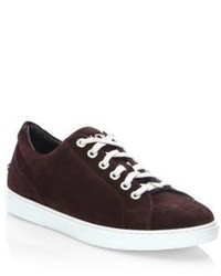 Jimmy Choo Stud Corduroy Suede Low Top Sneakers