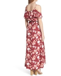 Mimichica Mimi Chica Cold Shoulder Asymmetrical Maxi Dress