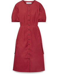 L.F.Markey Oliver Pleated Cotton Poplin Midi Dress