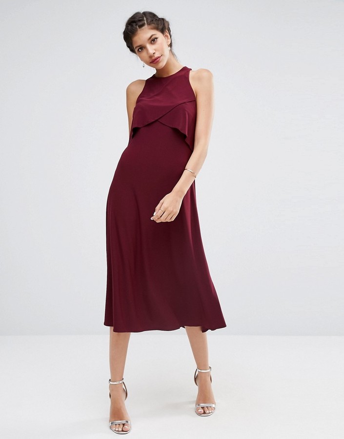 asos burgundy dress