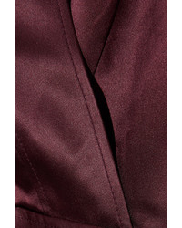 Dion Lee Wrap Effect Silk Satin Midi Dress Burgundy