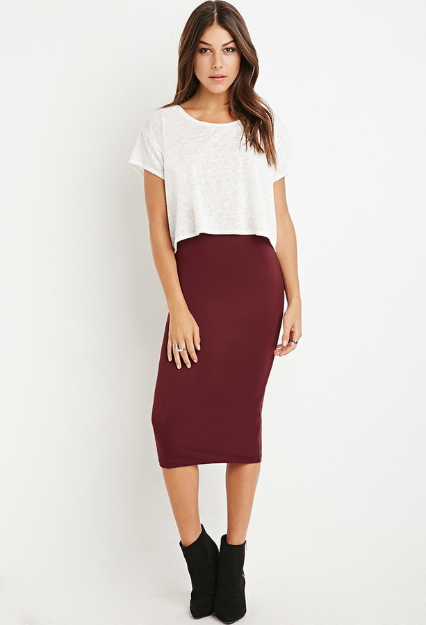 Forever 21 Contemporary Classic Midi Pencil Skirt | Where to buy ...