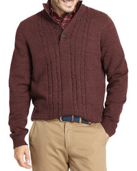 Burgundy Mock-Neck Sweater