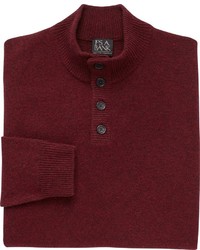 Executive Lambswool 4 Button Mock Sweater