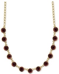 2028 Necklace Gold Tone Red Stone Collar Necklace