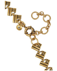 J.Crew Chevron Tassel Gold Plated Multi Stone Necklace