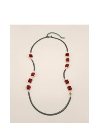 Chicos Red Clover Necklace