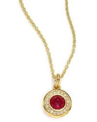 Ippolita Lollipop Ruby Diamond 18k Yellow Gold Mini Pendant Necklace